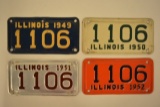 1949-1952 Illinois Motorcycle License Plates