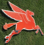 Right Facing Mobil Pegasus Porcelain Diecut Sign