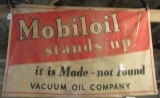 Mobiloil Stands Up Vacuum Oil Co. Canvas Banner