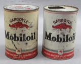 Lot of 2 Mobiloil 1930s Quart Oil Cans- Artic Spec