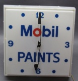 Mobil Paints Molded Plastic clock- Square -NPI