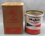 Mobil 40lb Grease Pail Bucket w/ Orig Box- No lid