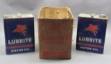 Lot of Mobil Lubrite Motor Oil 2 Gallon Can w/ Ori