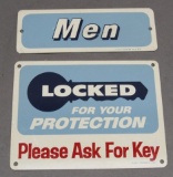 Mobil Mens Restroom & Locked Restroom Sign