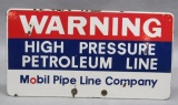 Mobil Pipe Line High Pressure DSP Sign Porcelain