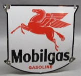 Mobilgas Gasoline PPP Pump Plate- Black border