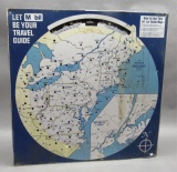 Mobil Travel Guide Map Sign- 1966- Northeast