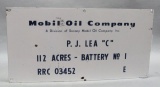 Mobil Oil Company Plant/Well Sign- Porcelain