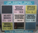 1960s Rambler Dealer Service Price Board- Large