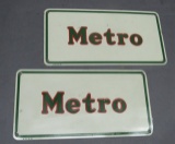 Lot of 2 Metro Metal Signs- Pump Plate