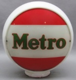 Metro Gas Globe Milk Glass Wide  Body  2 lenses