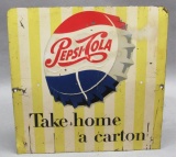 Yellow Stripe Pepsi  Take Home a Carton Sign - 2si