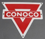 Conoco Die Cut PPP Pump Plate- White border/red