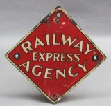 Railway Express Agency Porcelain Sign-Railcar Sign