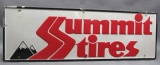 Summit Tires Self Framed Embossed Sign-red/white