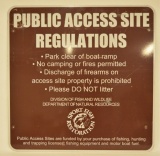 Aluminum DNR Public Access Site Regulations Sign