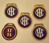 (5) International Harvester Enameled Watch Fobs