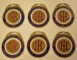 (6) IH McCormick-Deering Enameled Watch Fobs