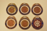 (6) IH McCormick-Deering Enameled Watch Fobs