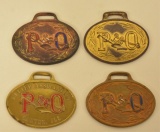 (4) P & O Canton Plow Watch Fobs