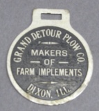 Grand Detour Plow Co Watch Fob- Dixon ILL