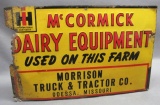 IH McCormick Dairy Equipment Embossed Tin Sign