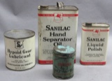 Lot of Mobil Sanilac & Other Lubricant cans