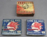 Lot of 2 Mobil Flying Red Horse first aid tins +