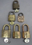 Lot of Brass Gas Pump Pad locks-some w/ key