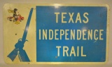 Aluminum Texas Independance Trail Highway Sign
