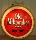 Double Sided Lighted Old Milwaukee Beer Sign