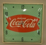 Vintage Bubble Glass Square Coca-Cola Clock