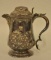 Antique English Chased Silverplate Footed Teapot