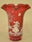 Fenton Mary Gregory Cranberry Jumping Rope Vase
