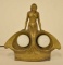 Art Deco Brass Mermaid Two-Light Desk Lamp