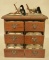 Vintage Stereoview Card Cabinet With Cards