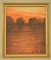 Sunset Over Lake Oil On Canvas