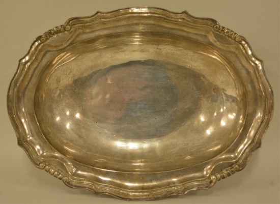 Large Mexico Sterling Silver Oval Serving Bowl