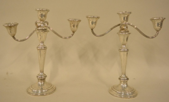 Pair Of Gorham Weighted Sterling Candelabras