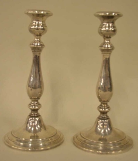 Pair Of Gorham Weighted Sterling Candlesticks