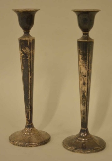 Pair Of Weighted Sterling Candlesticks