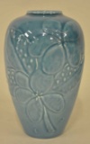 1946 Rookwood Blue Tropical Flowers Pottery Vase