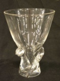 Steuben Swirl Base Modern Art Crystal Vase