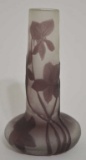 Signed Galle Cameo Glass Bud Vase