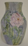 Weller Pottery Silvertone Peony Vase