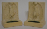 Pair Of Teco Maiden At The Well Pottery Bookends