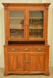 Victorian Walnut Step Back Cupboard Cabinet