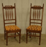 Pair Of Victorian Oak Side Chairs
