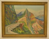 N. Rapue Mountain Highway Oil On Canvas