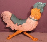 Carousel Chicken with blue saddle